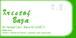 kristof baza business card